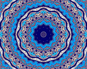 Preview wallpaper circles, pattern, fractal, background, blue, abstraction