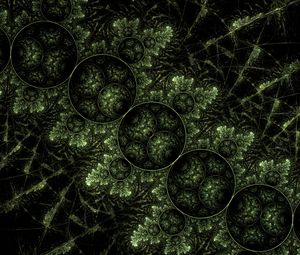 Preview wallpaper circles, pattern, green, abstraction, dark