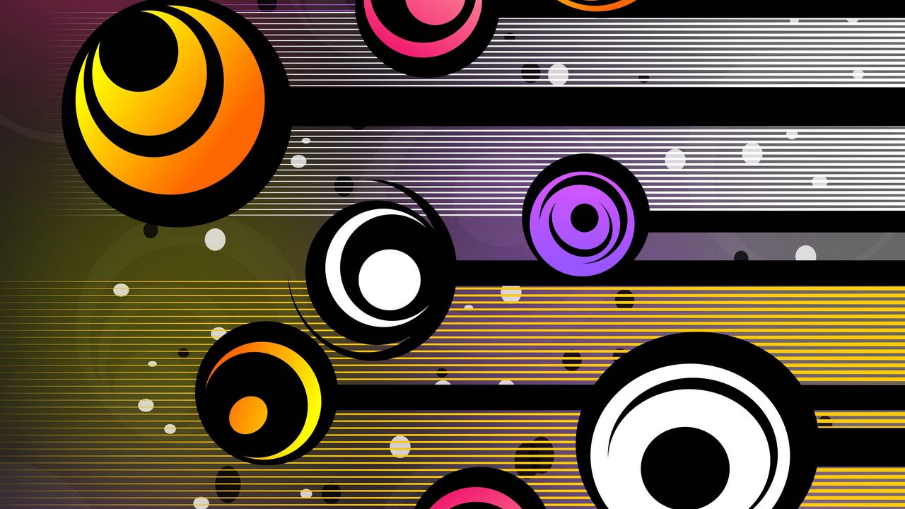 Wallpaper circles, patterns, colorful, lines