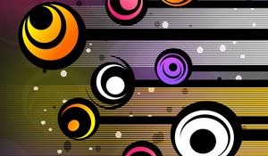 Preview wallpaper circles, patterns, colorful, lines