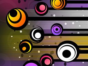 Preview wallpaper circles, patterns, colorful, lines