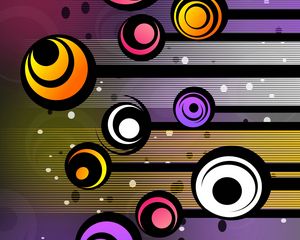 Preview wallpaper circles, patterns, colorful, lines