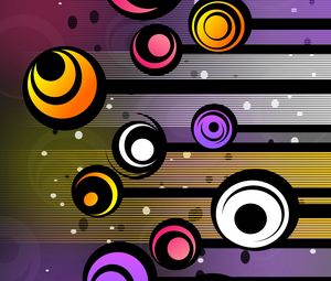 Preview wallpaper circles, patterns, colorful, lines