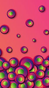 Preview wallpaper circles, patterns, pink, green