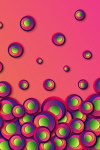 Preview wallpaper circles, patterns, pink, green