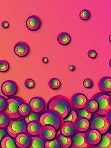 Preview wallpaper circles, patterns, pink, green