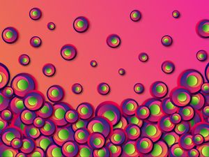 Preview wallpaper circles, patterns, pink, green