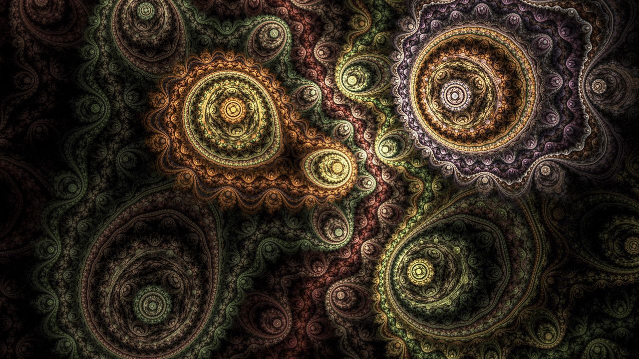 Wallpaper circles, patterns, rotation, floral