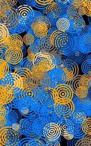 Preview wallpaper circles, patterns, texture, yellow, blue