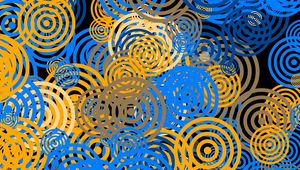 Preview wallpaper circles, patterns, texture, yellow, blue