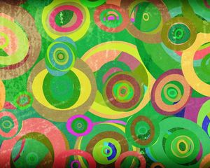 Preview wallpaper circles, pencil, multicolored, bright