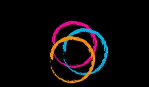 Preview wallpaper circles, pink, blue, orange