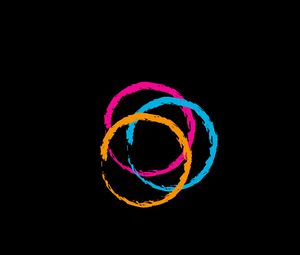 Preview wallpaper circles, pink, blue, orange