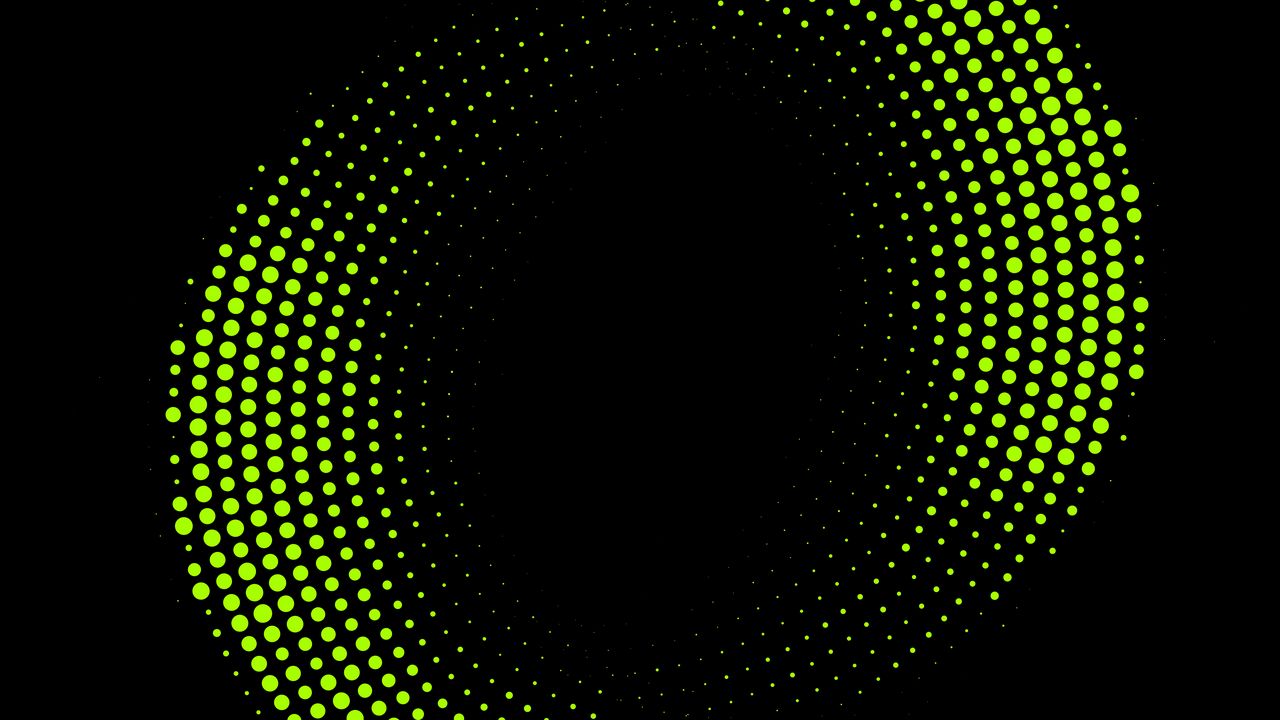 Wallpaper circles, points, abstraction, green, black