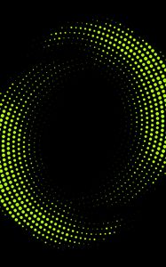 Preview wallpaper circles, points, abstraction, green, black