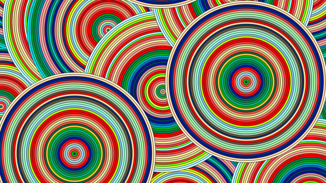Wallpaper circles, shapes, abstraction, colorful