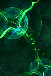 Preview wallpaper circles, shapes, abstraction, transparent, glow, green