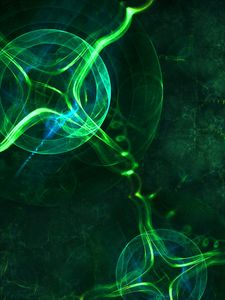 Preview wallpaper circles, shapes, abstraction, transparent, glow, green