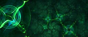 Preview wallpaper circles, shapes, abstraction, transparent, glow, green