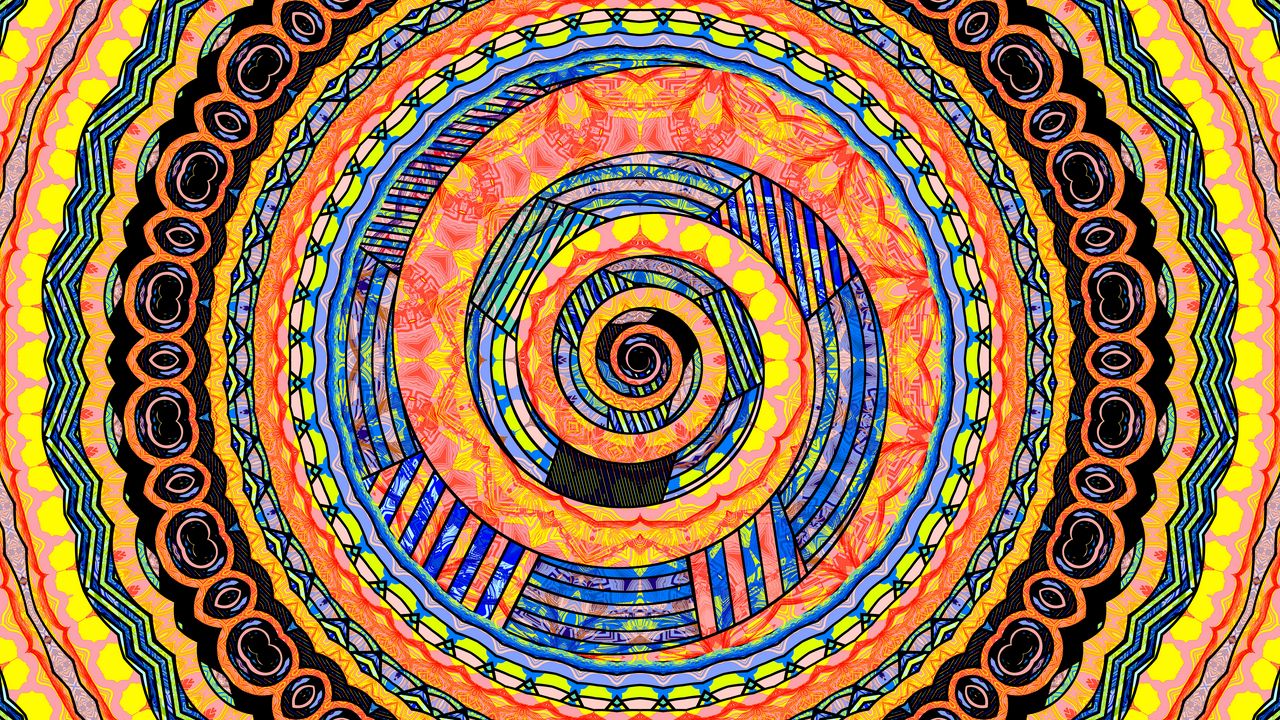 Wallpaper circles, shapes, fractal, abstraction, mandala