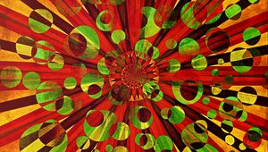 Preview wallpaper circles, shapes, rays, abstraction, colorful