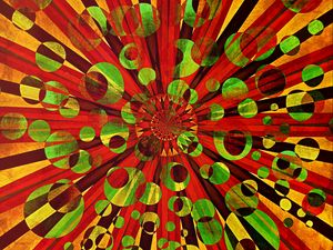 Preview wallpaper circles, shapes, rays, abstraction, colorful