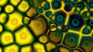 Preview wallpaper circles, shapes, yellow, blue, abstraction