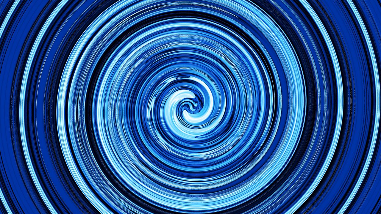 Wallpaper circles, spiral, abstraction, blue