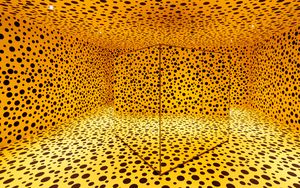 Preview wallpaper circles, spots, reflection, maze, abstraction, yellow