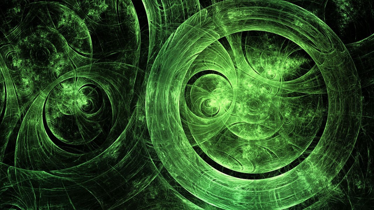 Wallpaper circles, transparent, abstraction, green, dark