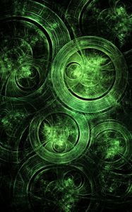 Preview wallpaper circles, transparent, abstraction, green, dark