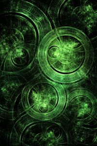 Preview wallpaper circles, transparent, abstraction, green, dark