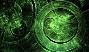 Preview wallpaper circles, transparent, abstraction, green, dark