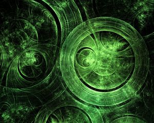 Preview wallpaper circles, transparent, abstraction, green, dark