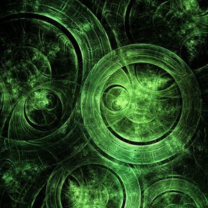 Preview wallpaper circles, transparent, abstraction, green, dark