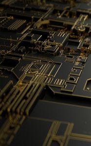 Preview wallpaper circuit, chip, detail, metal, computer, macro