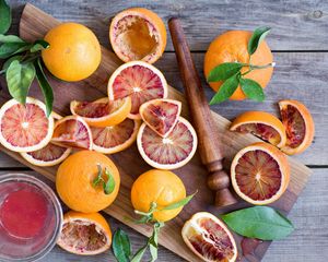 Preview wallpaper citrus, oranges, grapefruit, dishes, juice