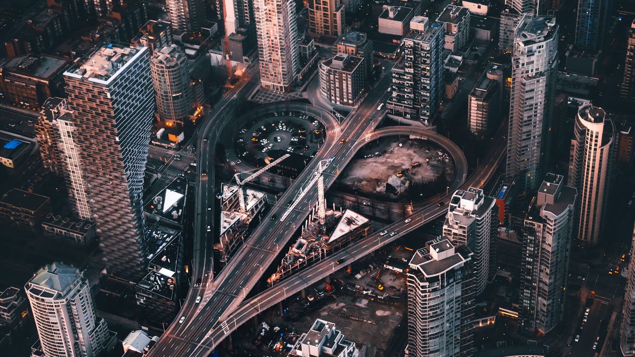 Wallpaper city, aerial view, architecture, vancouver, canada