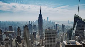 Preview wallpaper city, aerial view, architecture, metropolis, skyscrapers