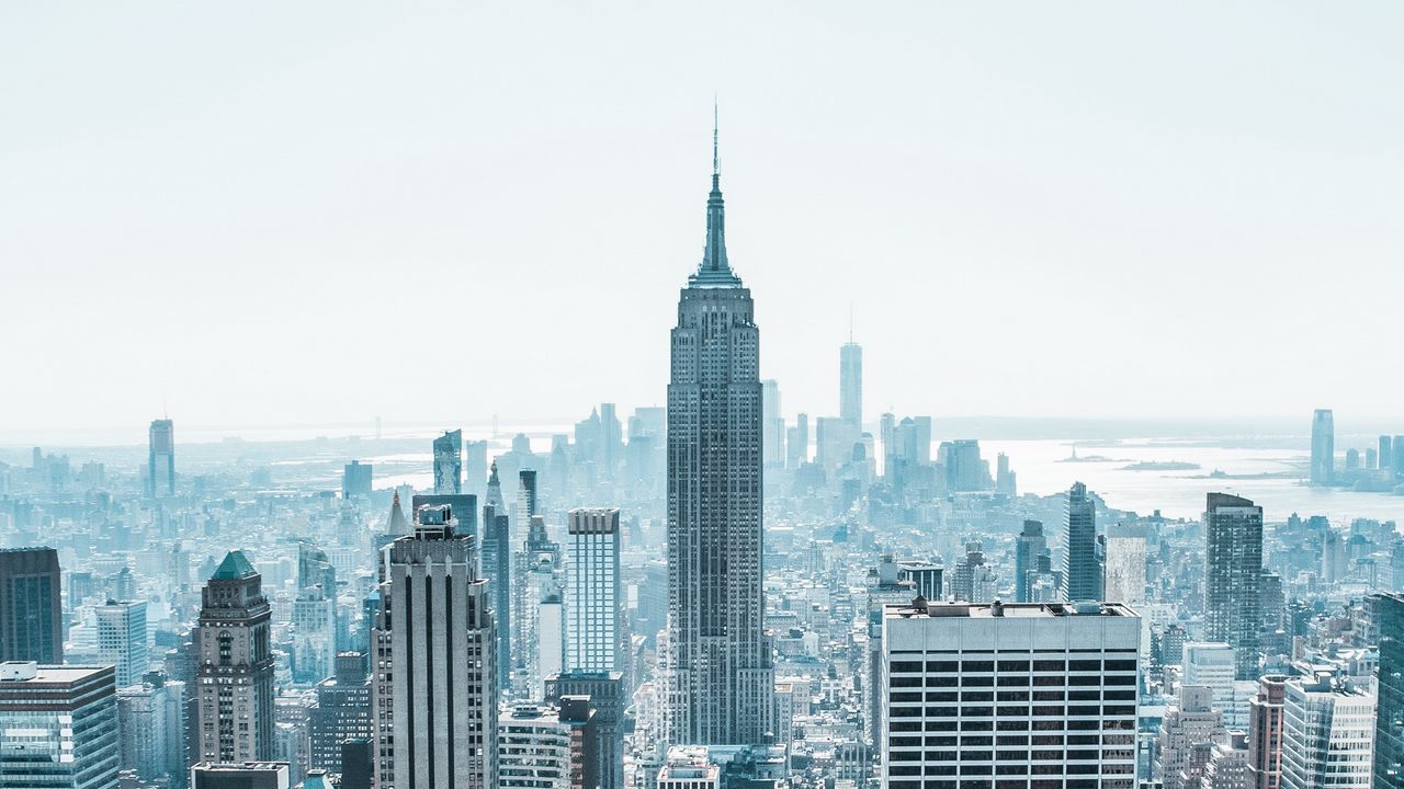 Wallpaper city, aerial view, architecture, buildings, metropolis, cityscape, new york