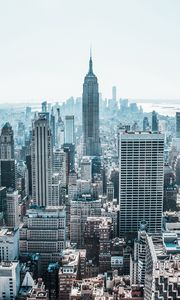 Preview wallpaper city, aerial view, architecture, buildings, metropolis, cityscape, new york