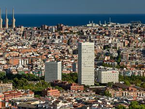 Preview wallpaper city, aerial view, architecture, buildings, cityscape