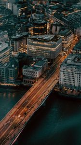 Preview wallpaper city, aerial view, buildings, bridge, architecture, urban