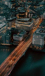 Preview wallpaper city, aerial view, buildings, bridge, architecture, urban