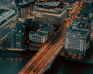 Preview wallpaper city, aerial view, buildings, bridge, architecture, urban