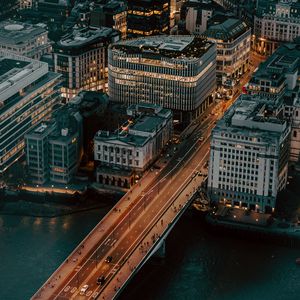 Preview wallpaper city, aerial view, buildings, bridge, architecture, urban