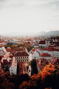 Preview wallpaper city, aerial view, buildings, architecture, roofs