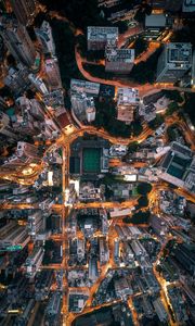 Preview wallpaper city, aerial view, buildings, architecture, overview