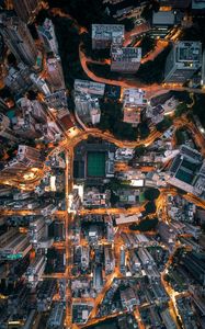 Preview wallpaper city, aerial view, buildings, architecture, overview