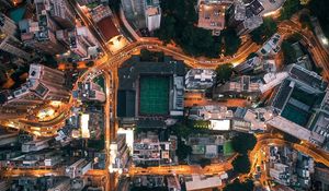 Preview wallpaper city, aerial view, buildings, architecture, overview